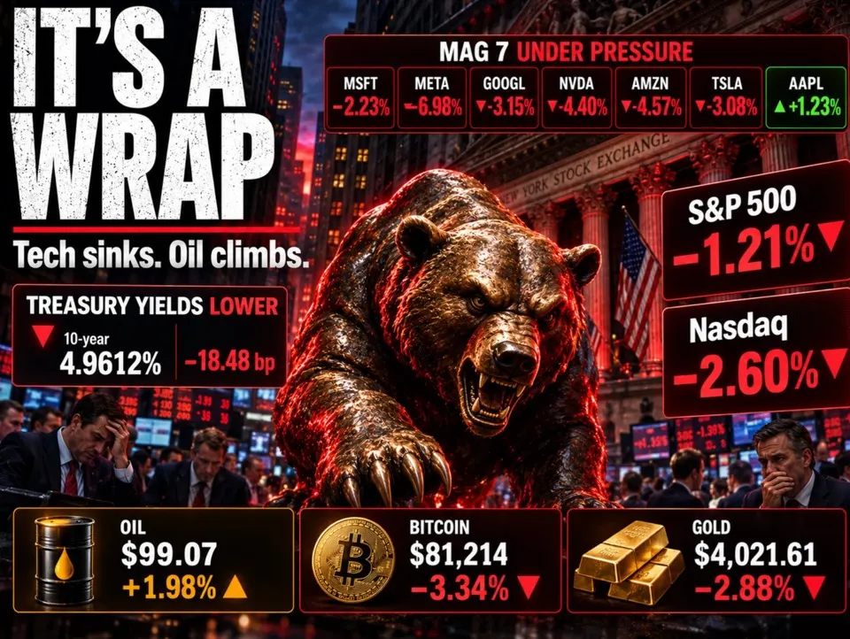 Nasdaq sụt, lo AI; Lợi suất trái phiếu Mỹ giảm mạnh