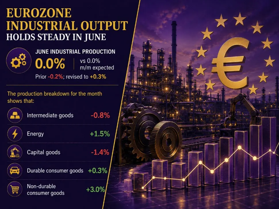Sản xuất công nghiệp khu vực Euro ổn định trong tháng 6