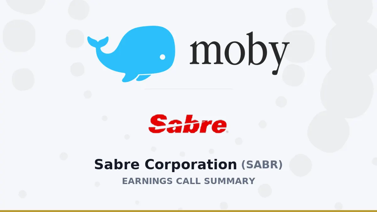 Sabre Corp Q2 2026: Doanh thu +4%, EBITDA +19%