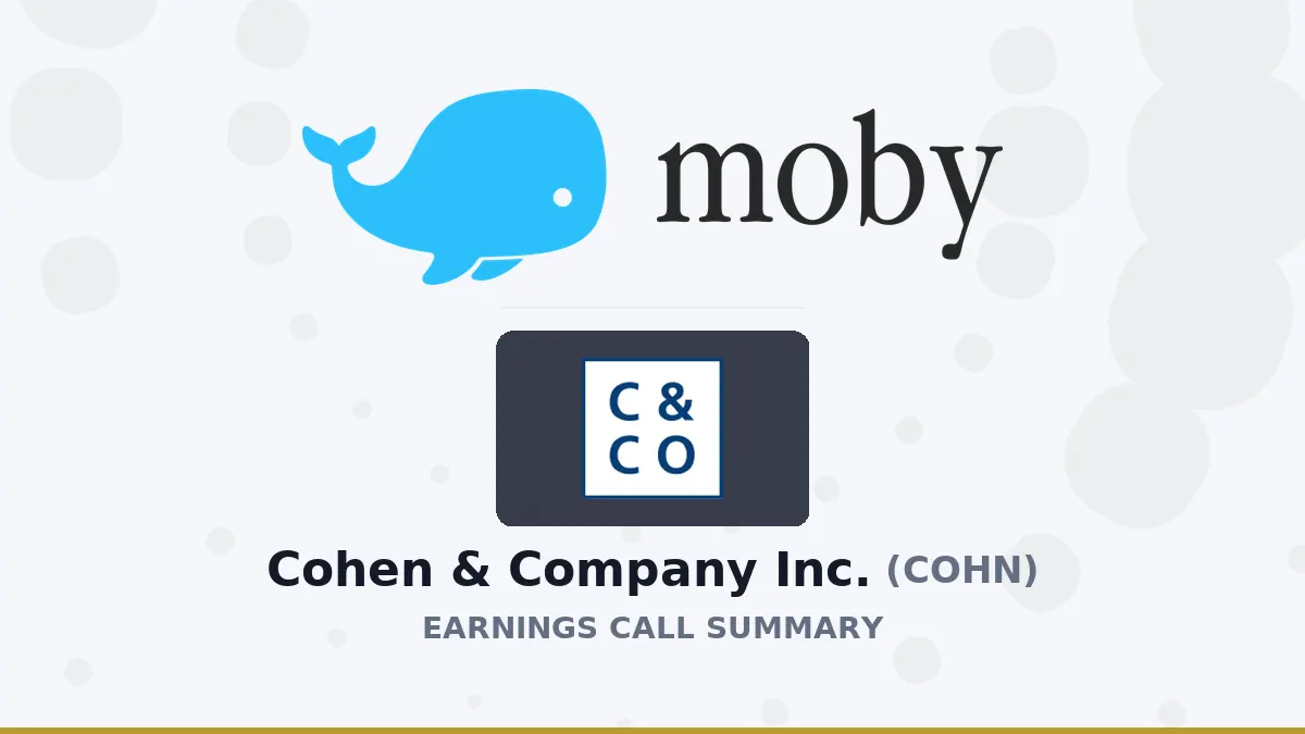 Tóm tắt Q2 2026 Cohen & Company Inc.