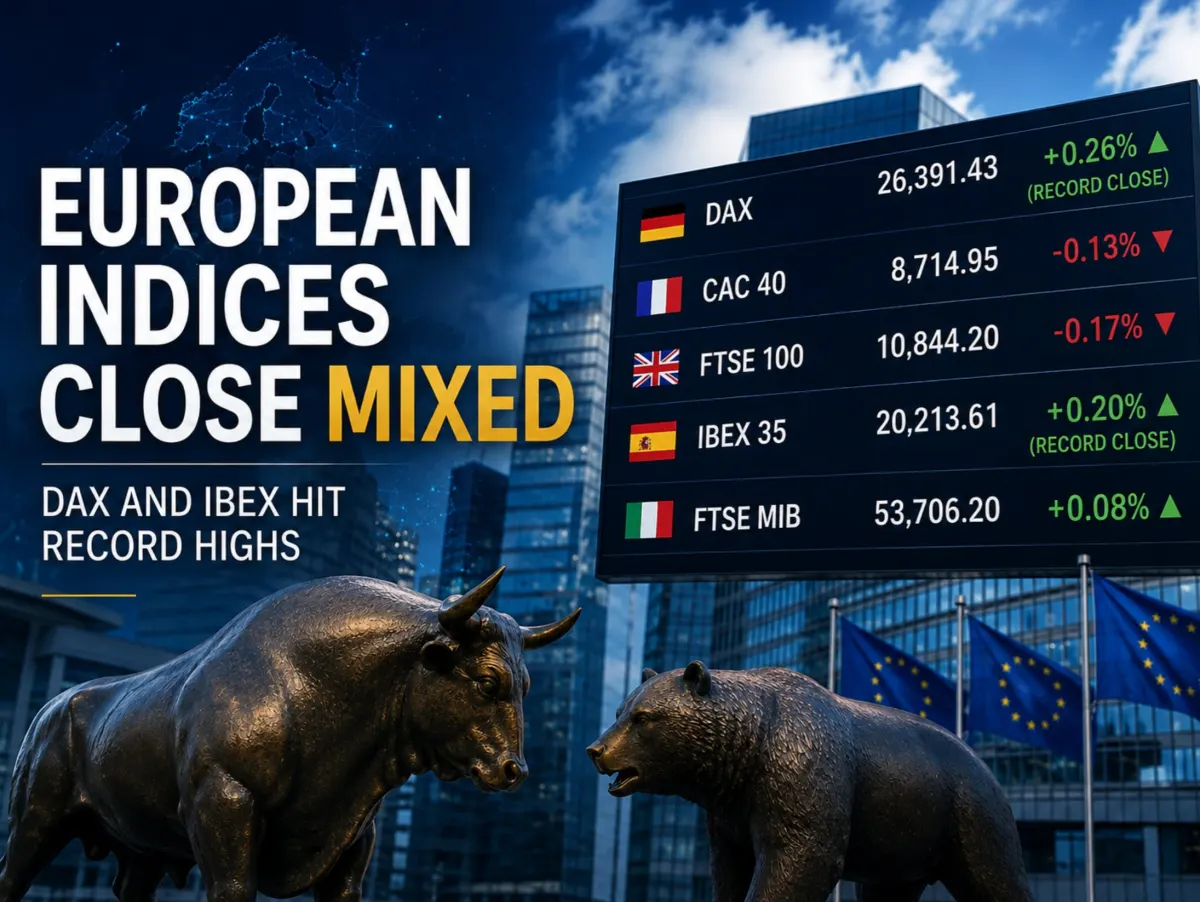 Chứng khoán châu Âu trái chiều, DAX và Ibex lập đỉnh mới