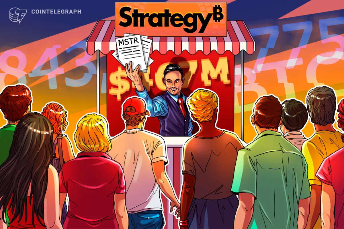 Strategy bán $467 triệu cổ phiếu MSTR, giữ 843,775 BTC