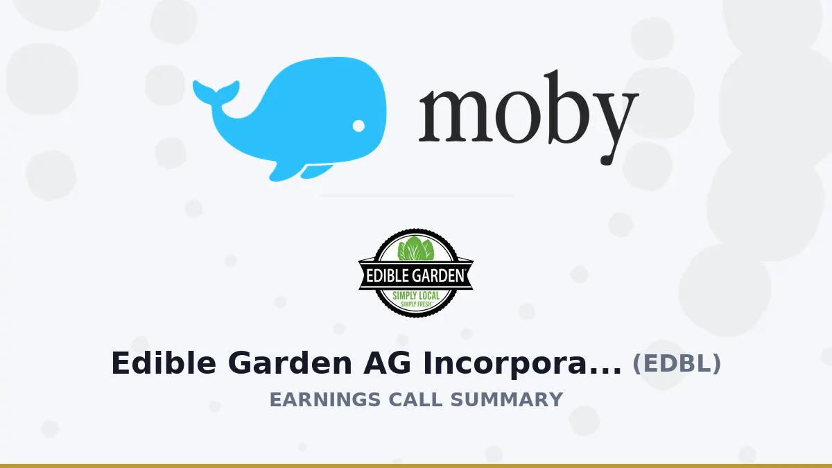 Tóm tắt cuộc gọi báo cáo Q2 2026 của Edible Garden AG