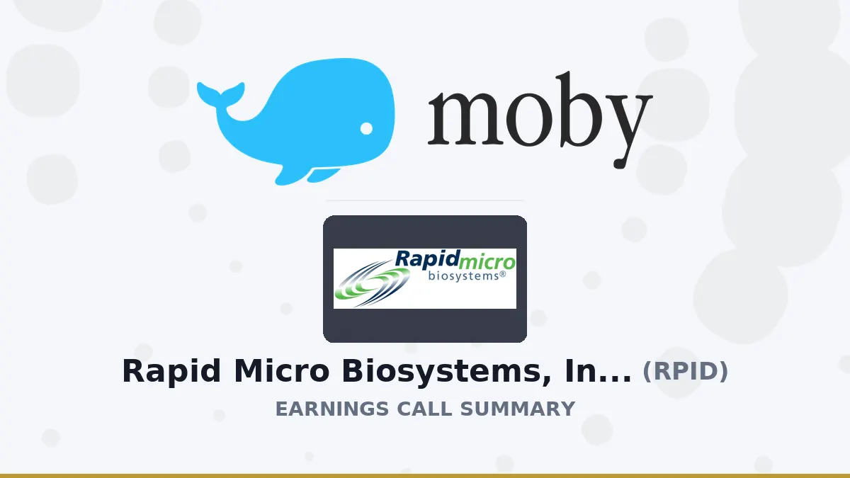 Doanh thu Rapid Micro Biosystems Q2/2026 đạt kỷ lục