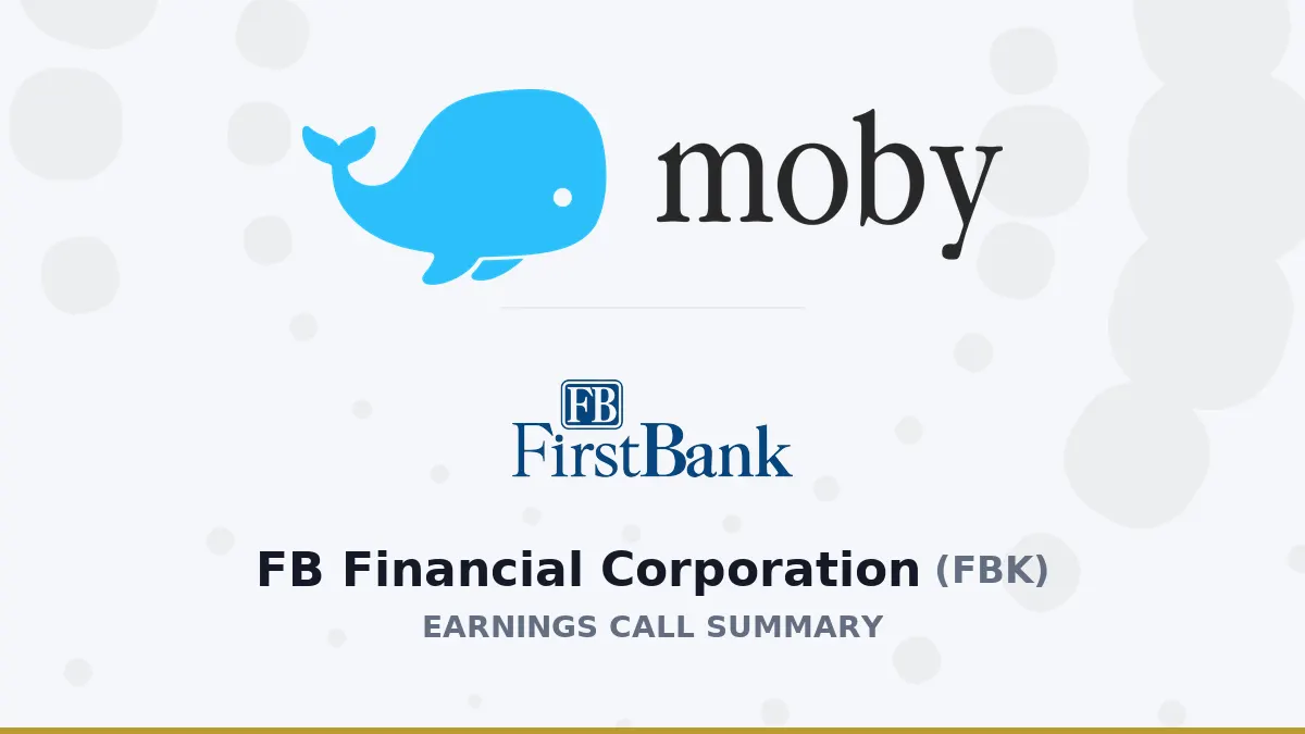 FB Financial Corp Q2 2026: Tóm tắt kết quả tài chính