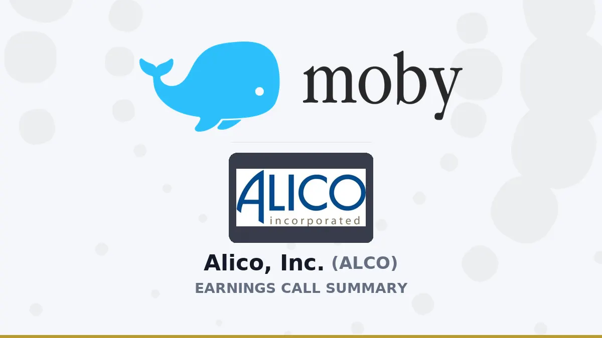 Tóm tắt cuộc gọi kết quả Q3 2026 của Alico, Inc.