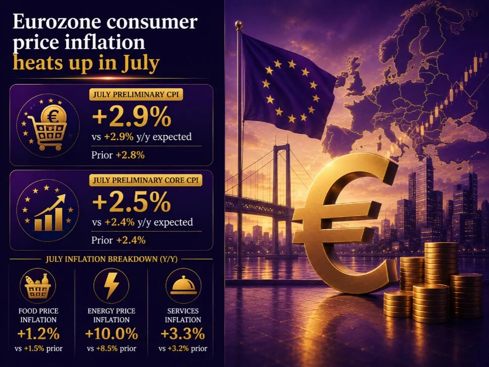 Lạm phát khu vực Euro tăng nhẹ tháng 7, áp lực lên ECB