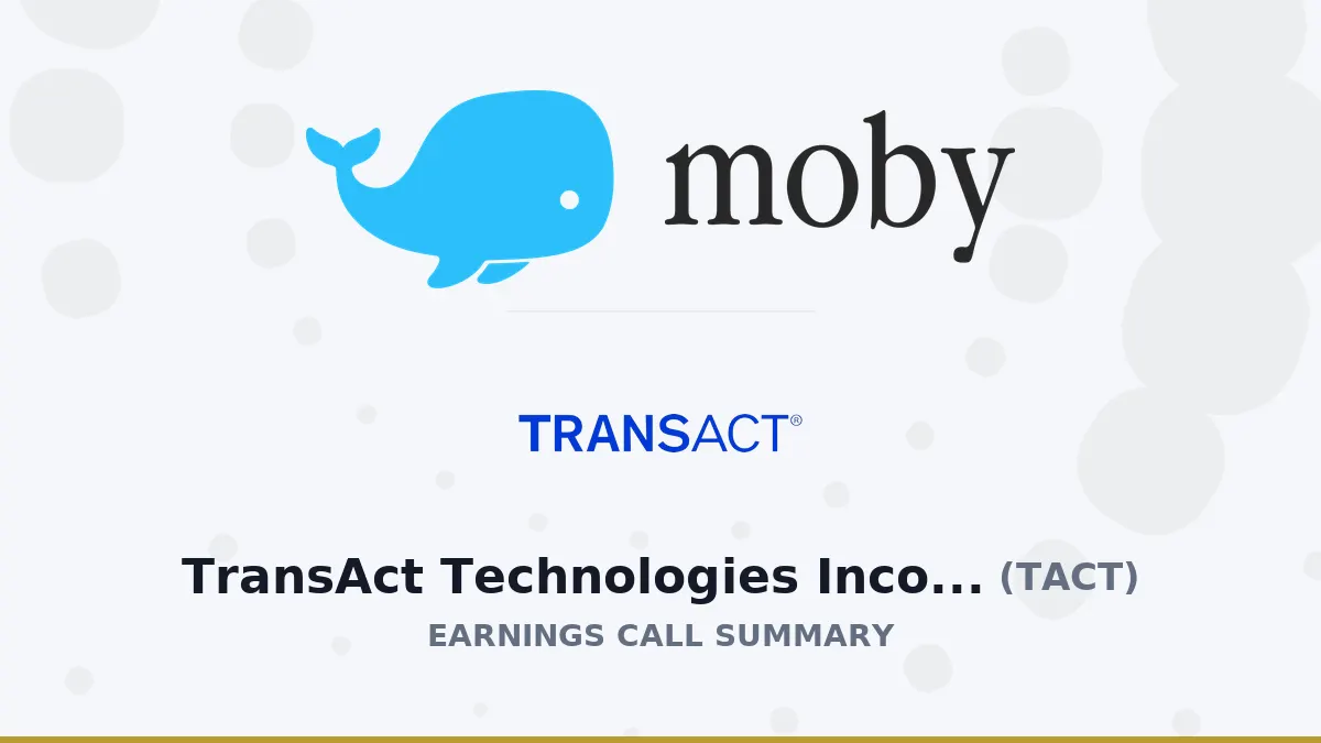 Báo cáo Q2 2026 TransAct Technologies: Đổi mô hình sang SaaS
