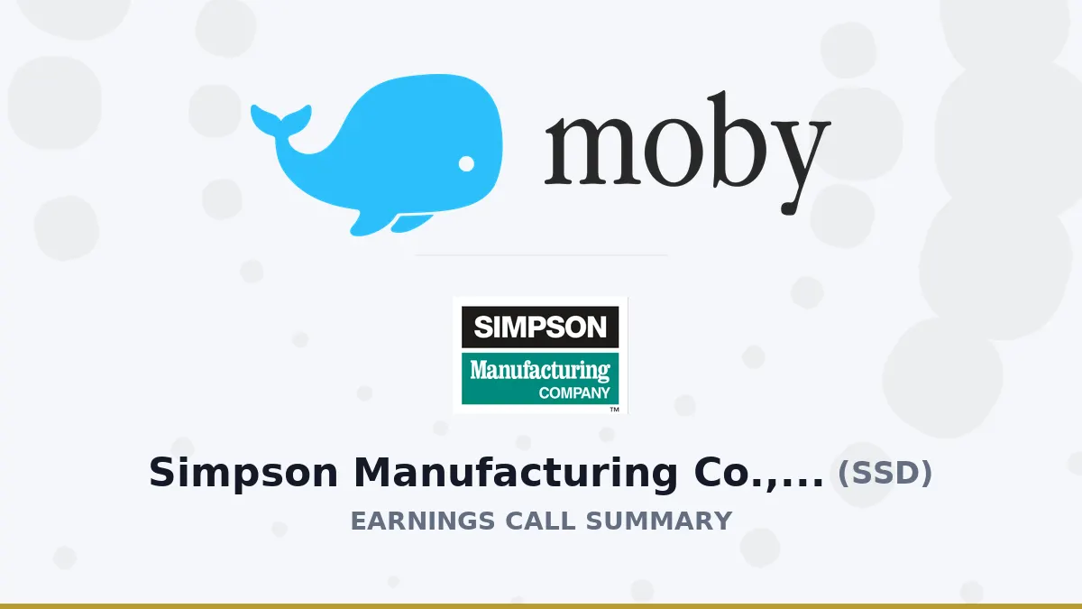 Simpson Manufacturing Q2 2026: Tăng doanh thu, lợi nhuận và triển vọng